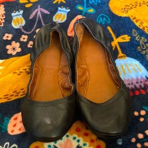 Lucky Brand packable ballet flats in black leather size 11
